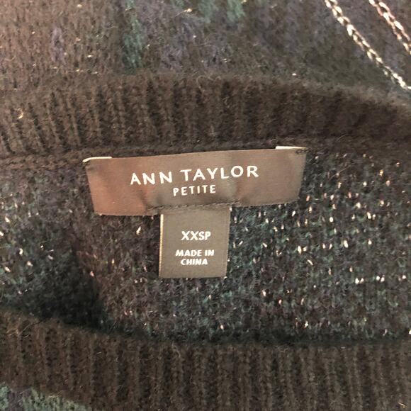 Ann Taylor Petite Wool Blend Color Block Sweater - Picture 2 of 11